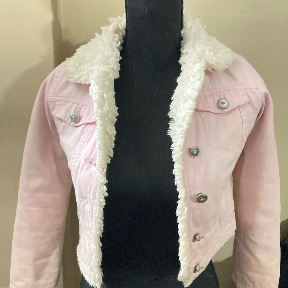 Girls Arizona pink Sherpa lined jacket